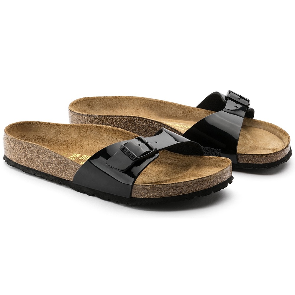Birkenstock Madrid Black Patent. Size 39.